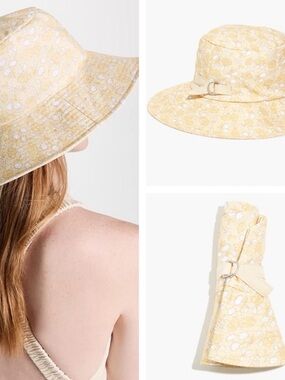Madewell Pressed Sunflower Cotton Floral Bucket Hat S/M